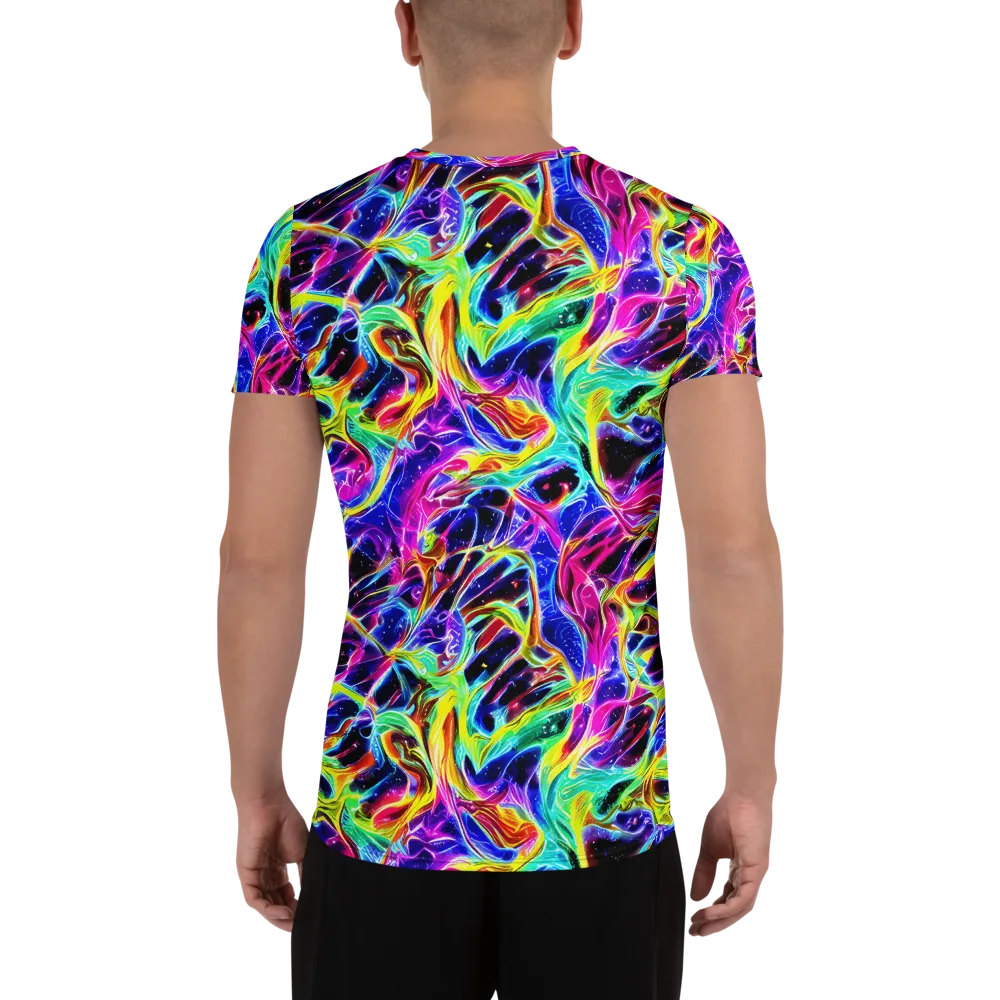 Galaxy On Fire on Men's Athletic T-Shirt — Back