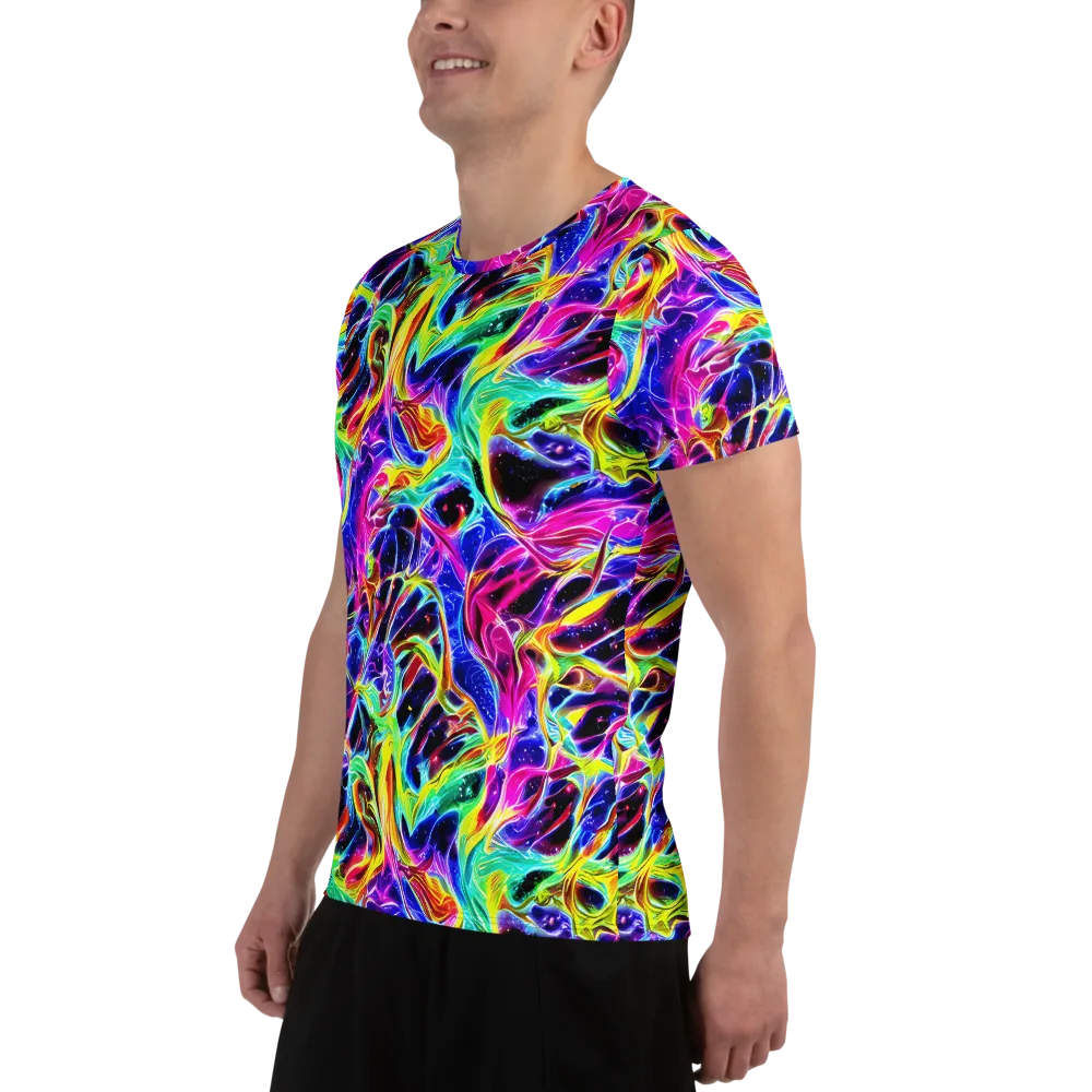 Galaxy On Fire on Men's Athletic T-Shirt — Left