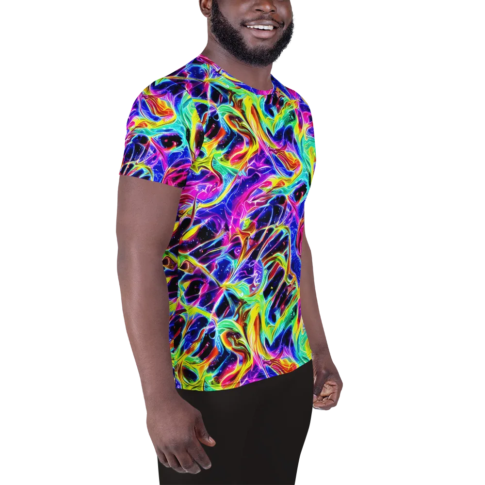 Galaxy On Fire on Men's Athletic T-Shirt — Right