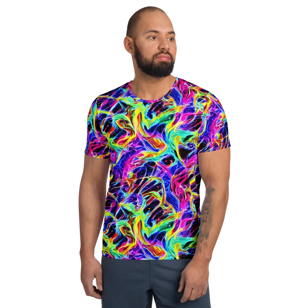 Galaxy On Fire on Men's Athletic T-Shirt — Front