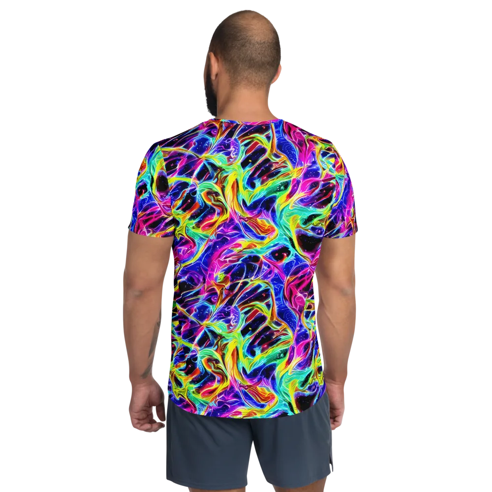 Galaxy On Fire on Men's Athletic T-Shirt — Back