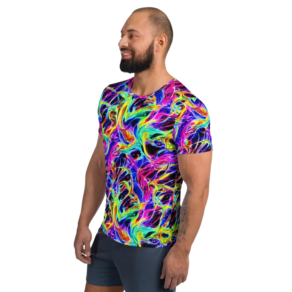 Galaxy On Fire on Men's Athletic T-Shirt — Left