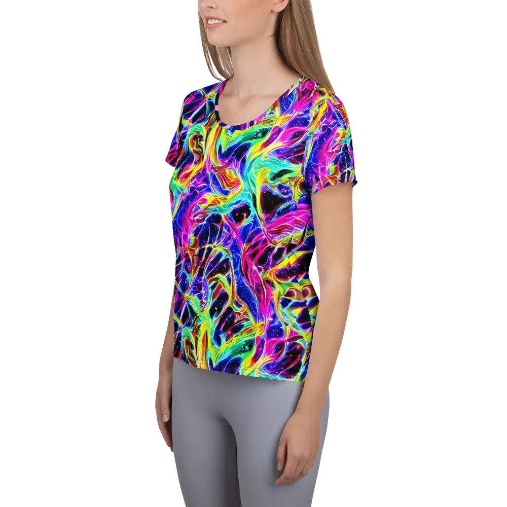 Galaxy On Fire on Women's Athletic T-Shirt — Left