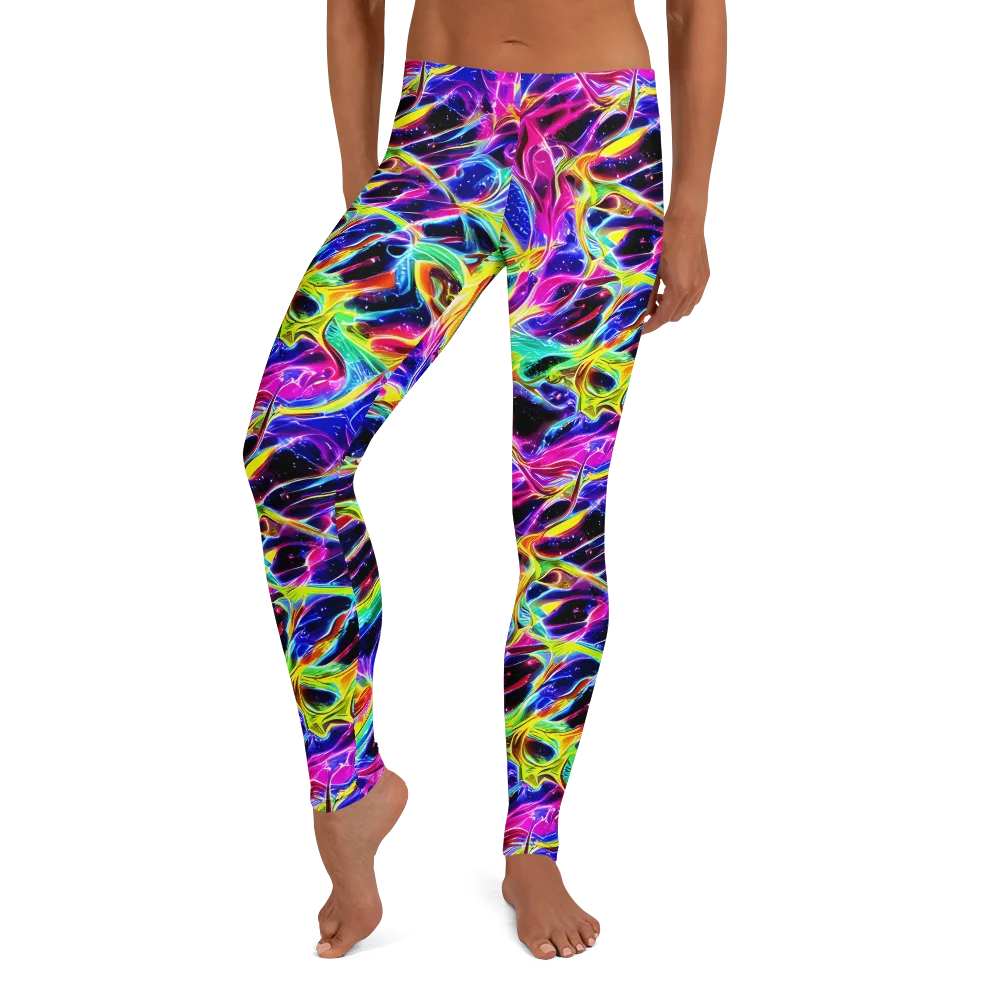 Galaxy On Fire on Leggings — Front