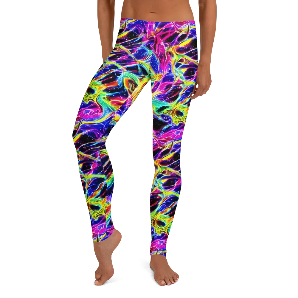 Galaxy On Fire on Leggings — Front