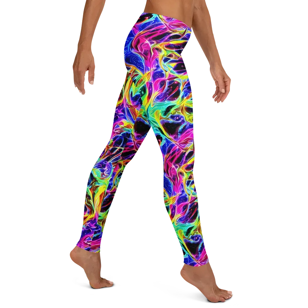 Galaxy On Fire on Leggings — Right