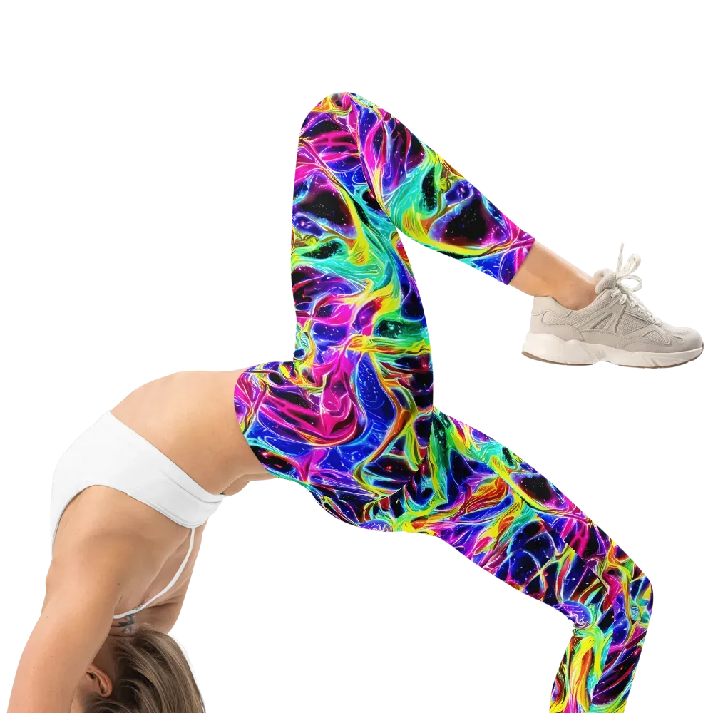 Galaxy On Fire on Leggings — Right