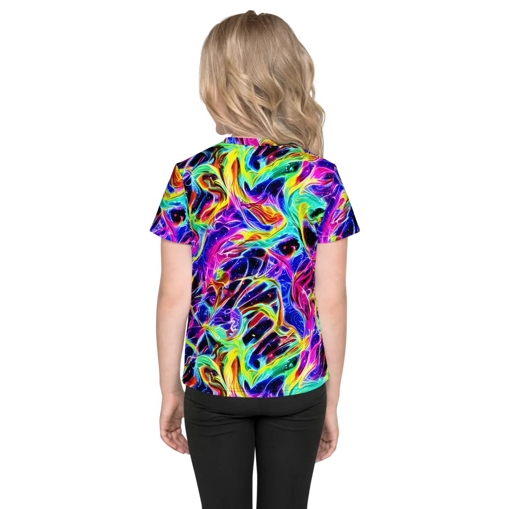 Galaxy On Fire on Kids Crew Neck T-Shirt — Back