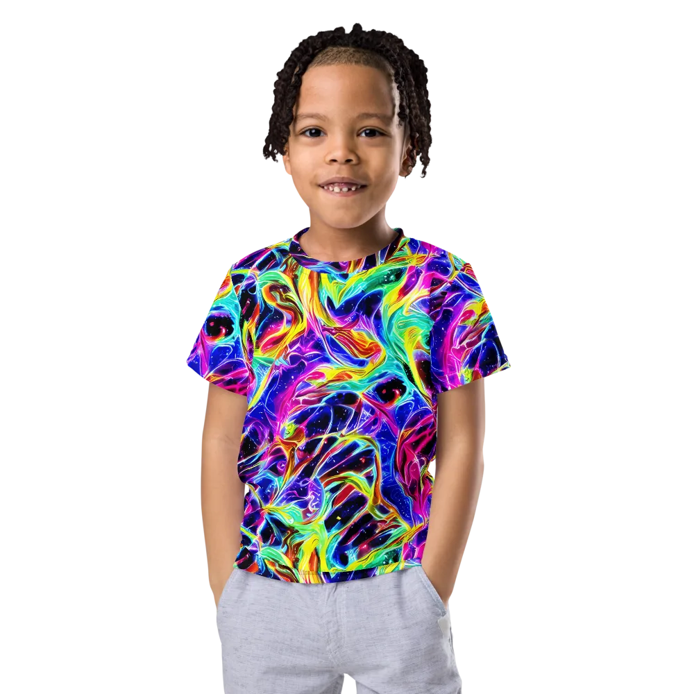 Galaxy On Fire on Kids Crew Neck T-Shirt — Front