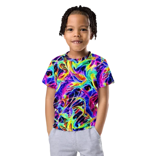Galaxy On Fire on a Kids Crew Neck T-Shirt