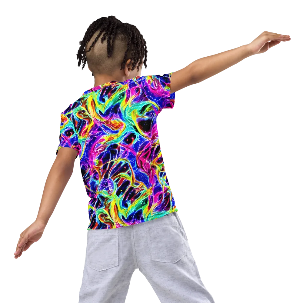 Galaxy On Fire on Kids Crew Neck T-Shirt — Back