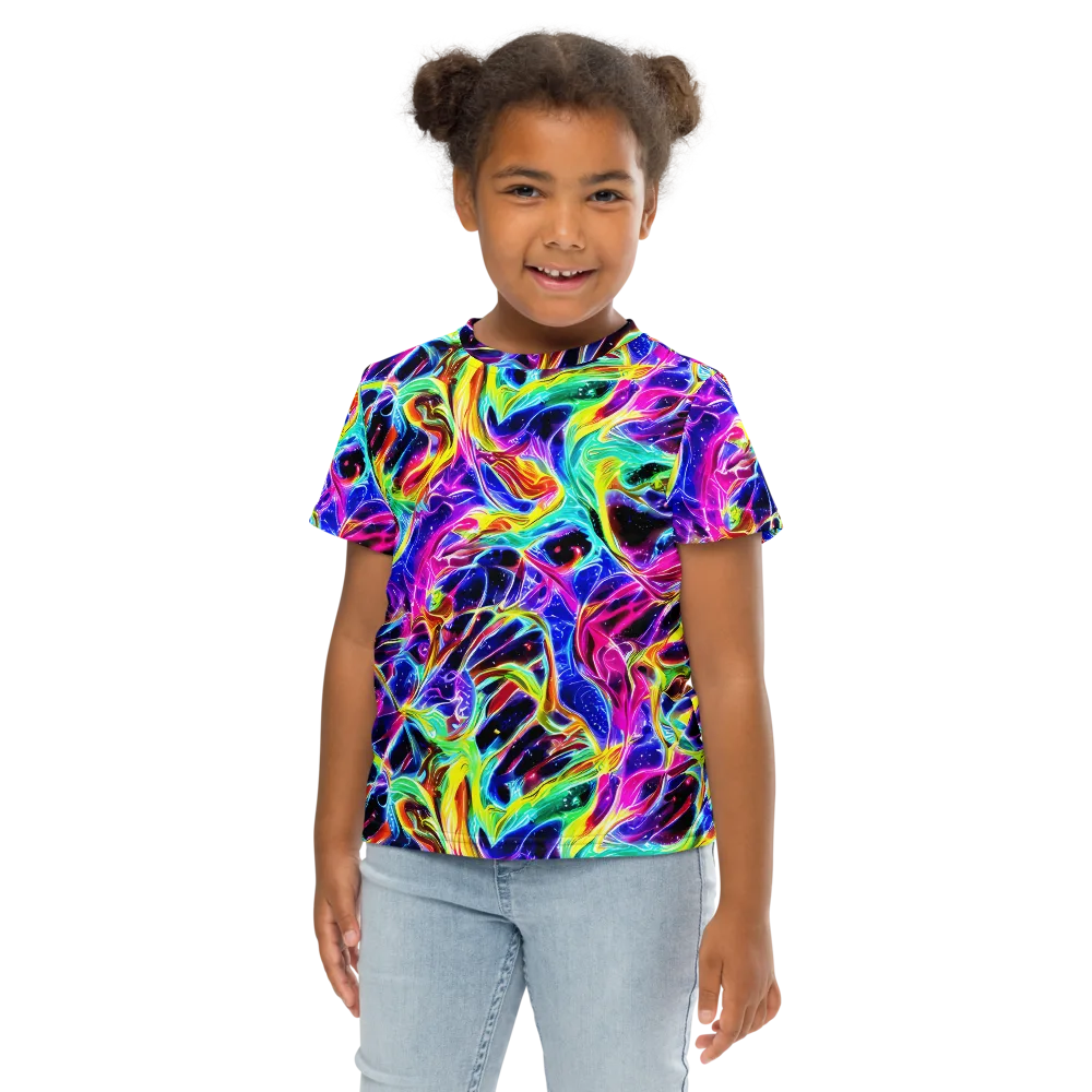 Galaxy On Fire on Kids Crew Neck T-Shirt — Front