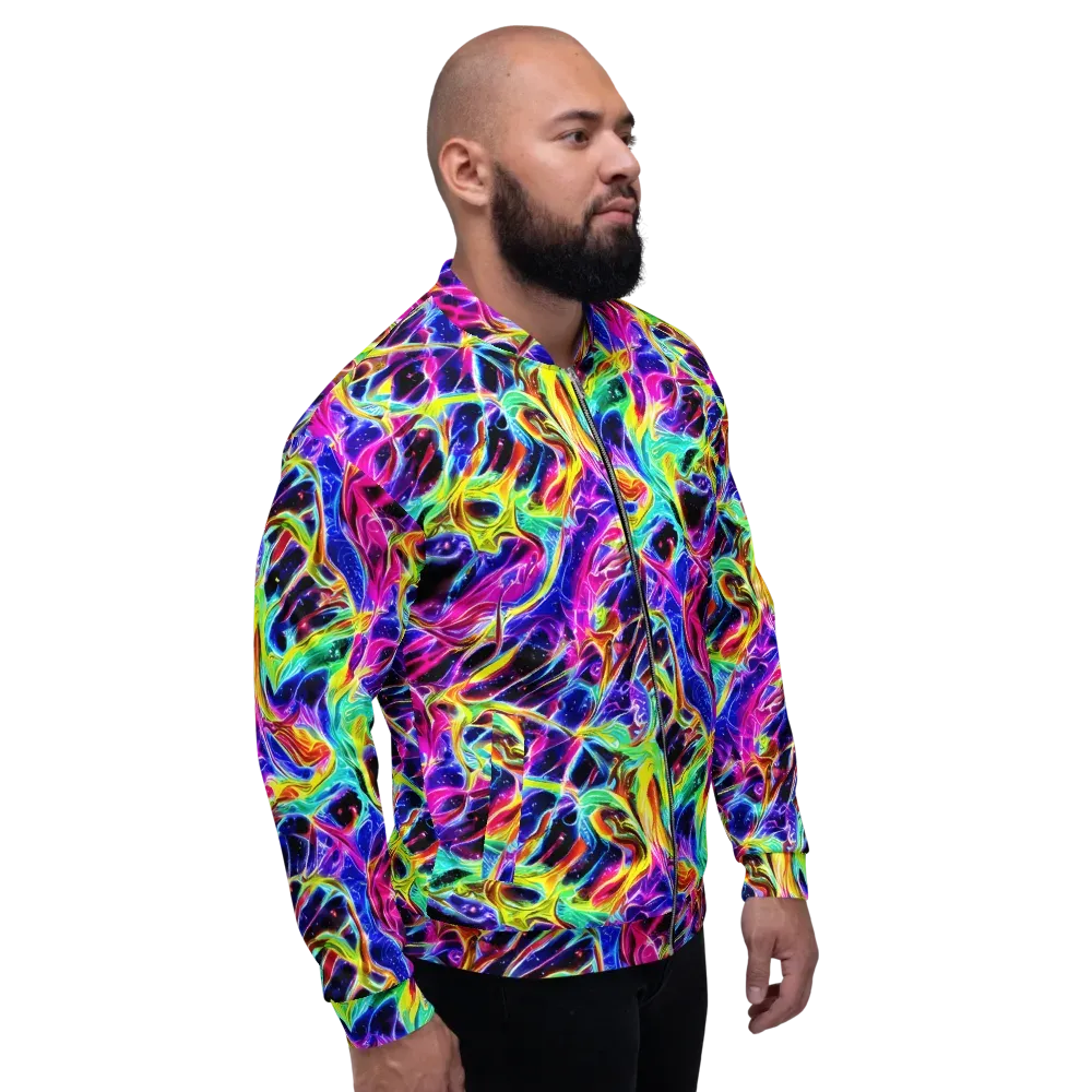 Galaxy On Fire on Bomber Jacket — Right