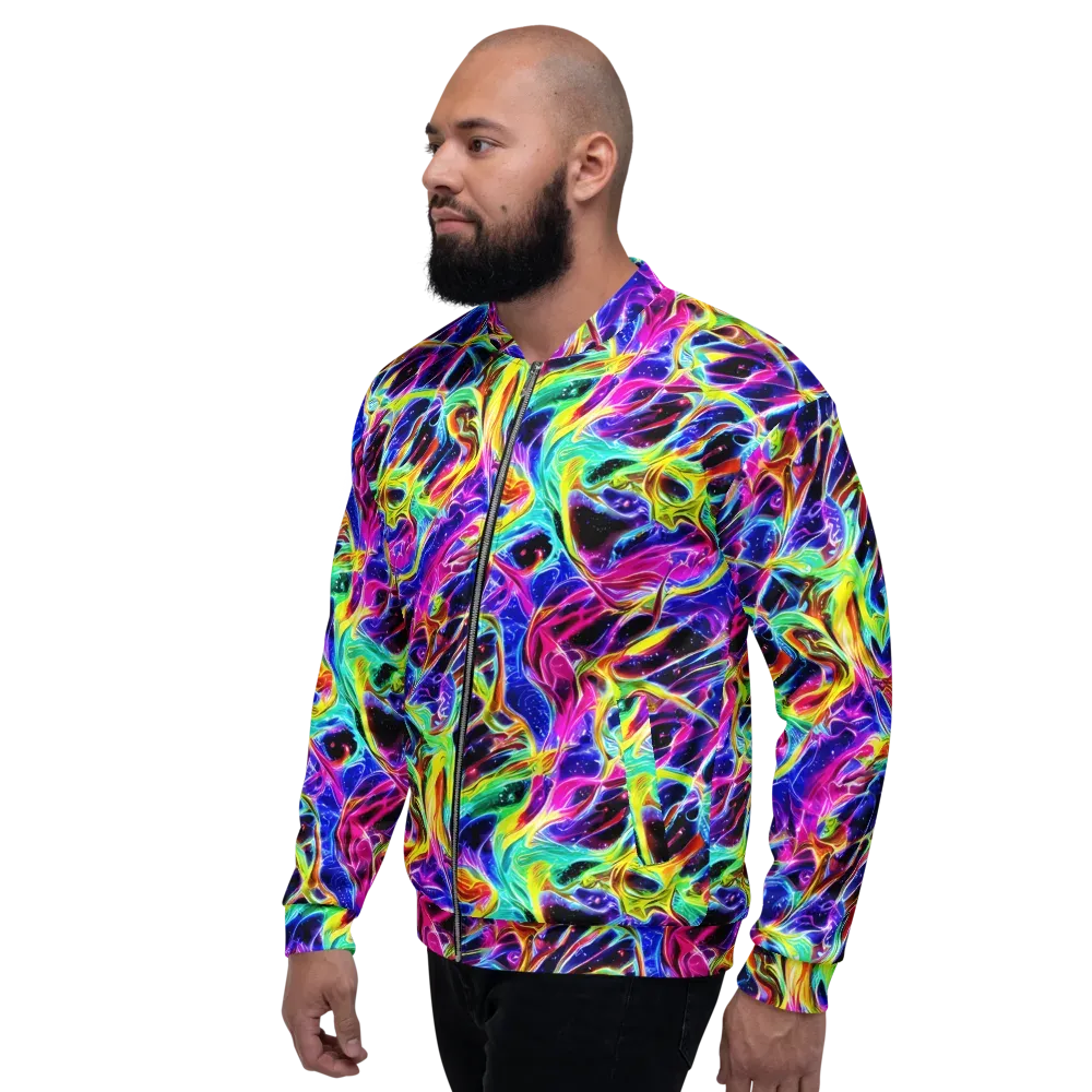 Galaxy On Fire on Bomber Jacket — Left