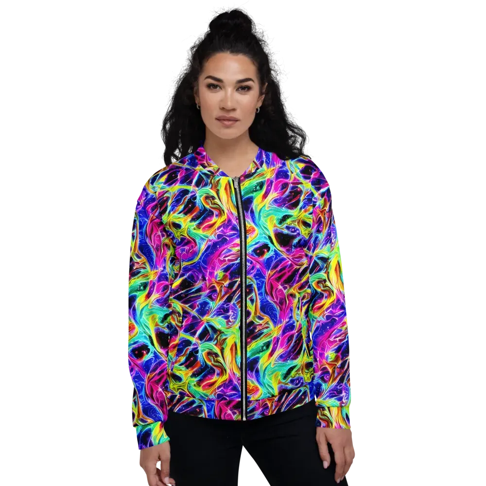 Galaxy On Fire on Bomber Jacket — Front