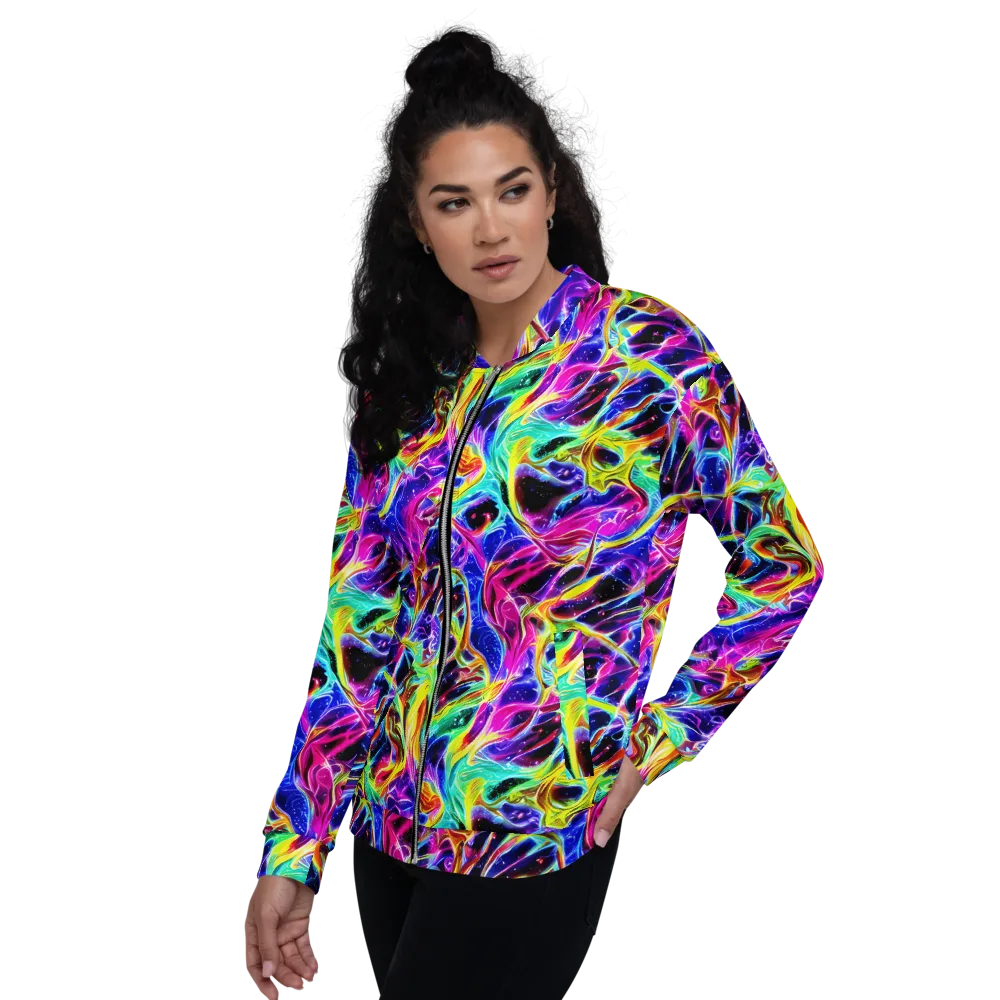 Galaxy On Fire on Bomber Jacket — Left