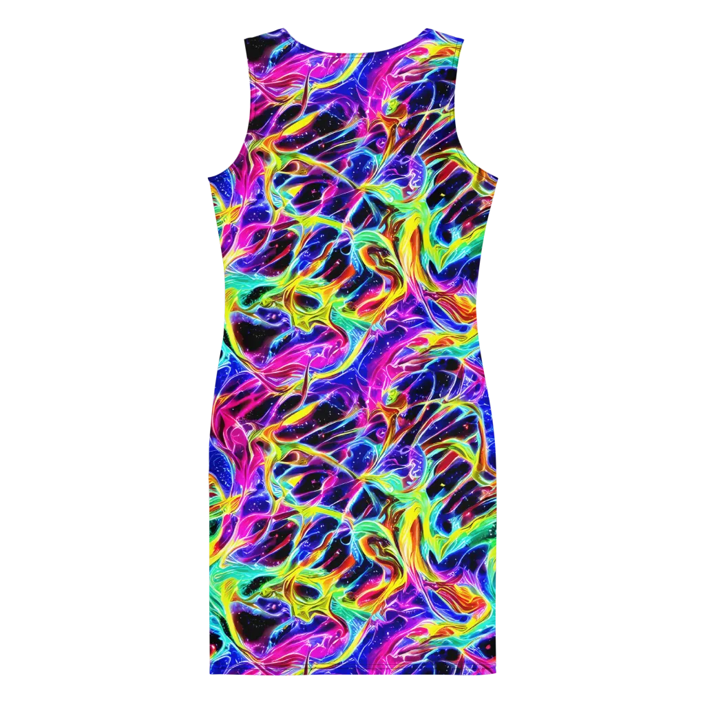 Galaxy On Fire on Bodycon Dress — Back
