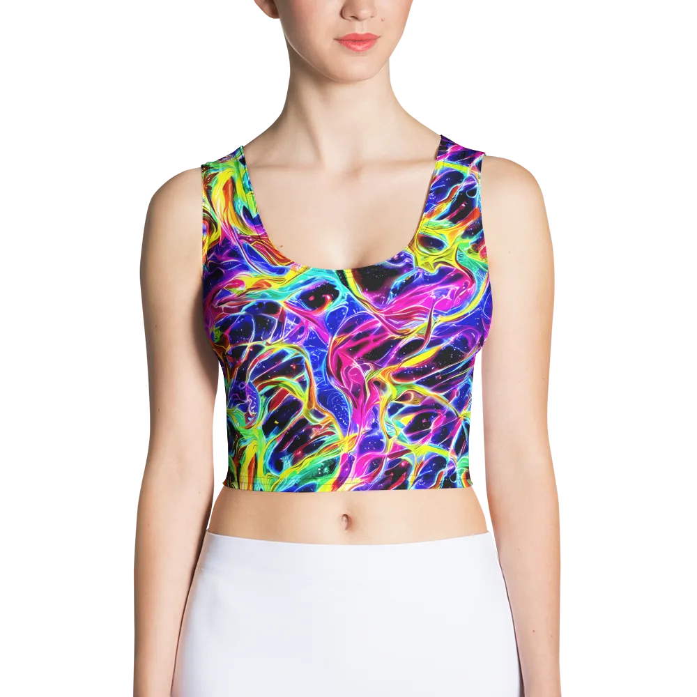Galaxy On Fire on Crop Top — Front