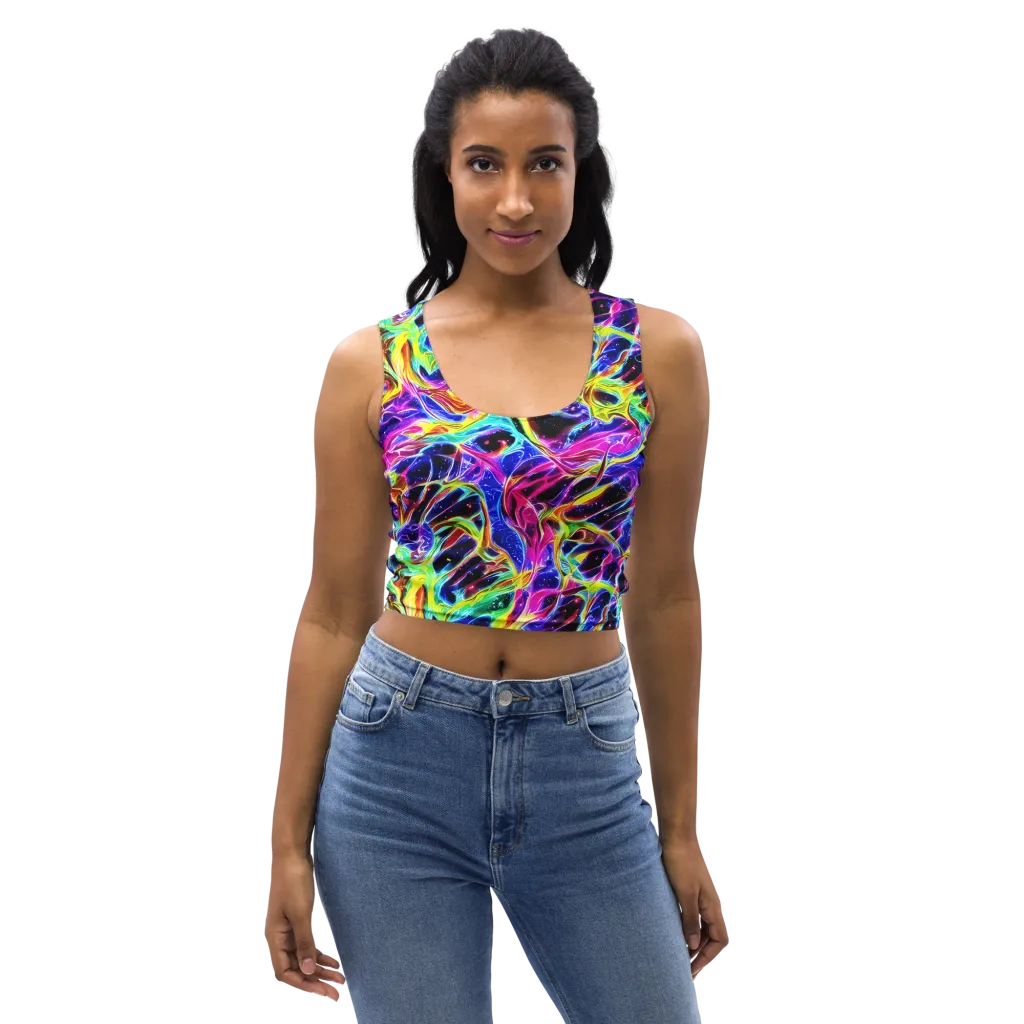 Galaxy On Fire on Crop Top — Front