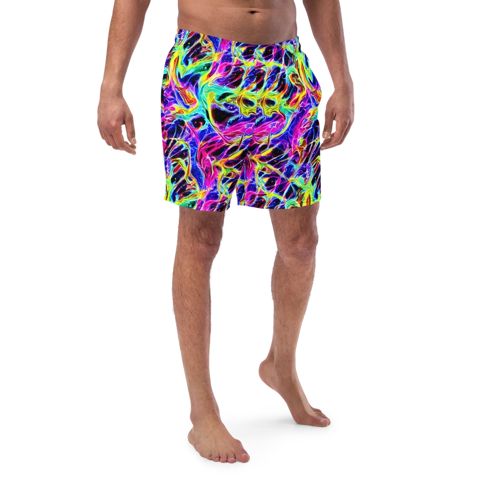 Galaxy On Fire on Swim Trunks — Front