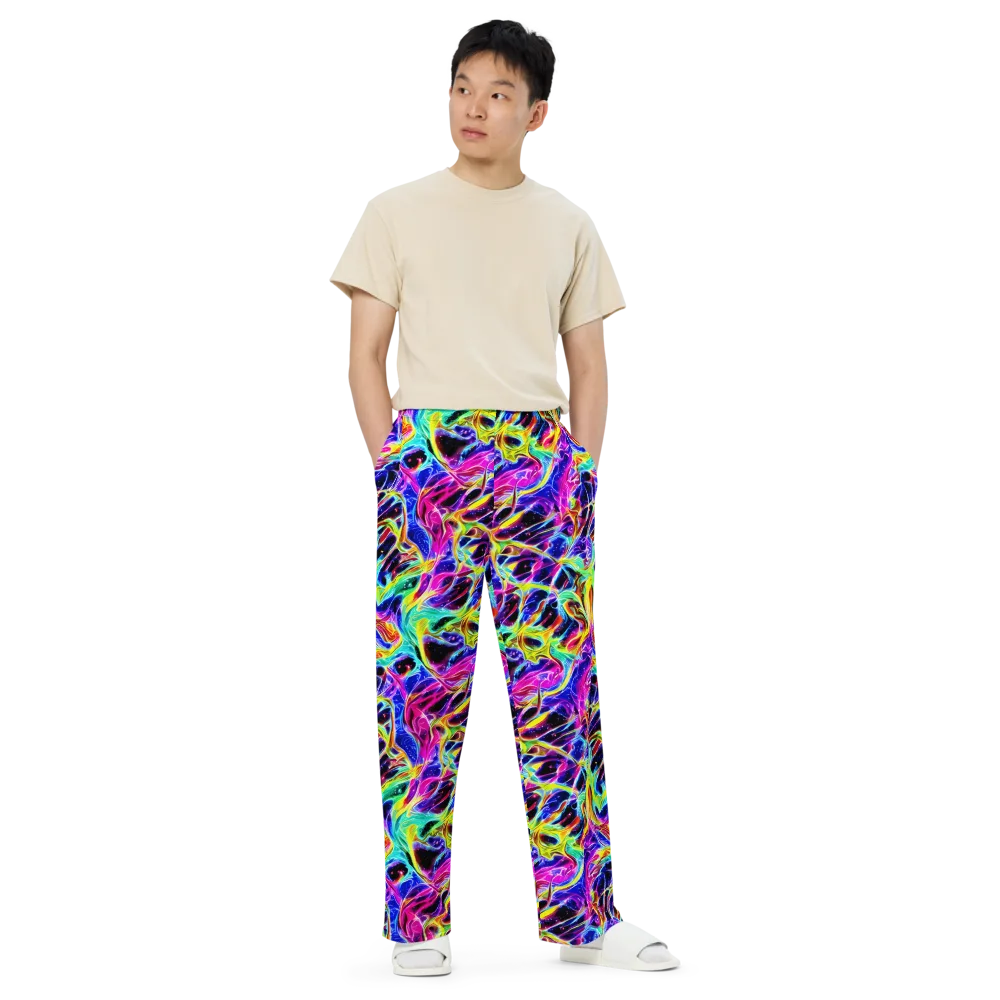 Galaxy On Fire on Wide-Leg Pants — Front