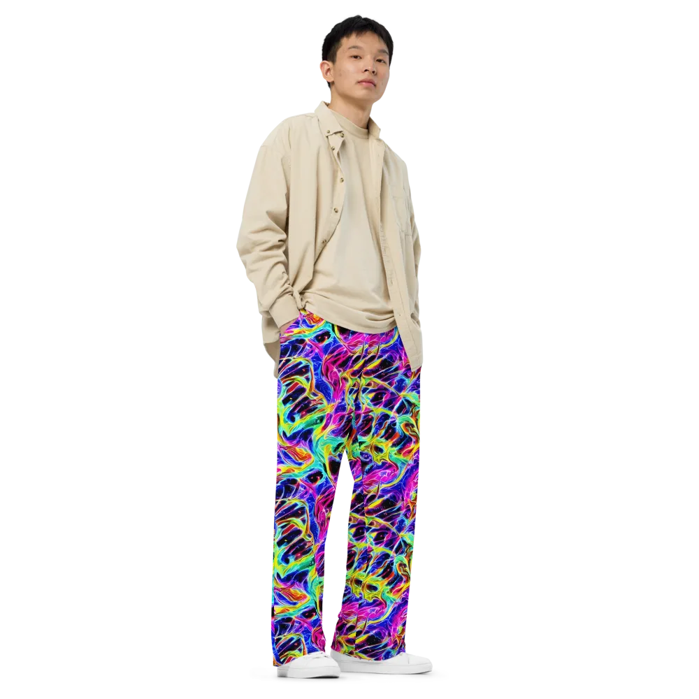 Galaxy On Fire on Wide-Leg Pants — Right Front