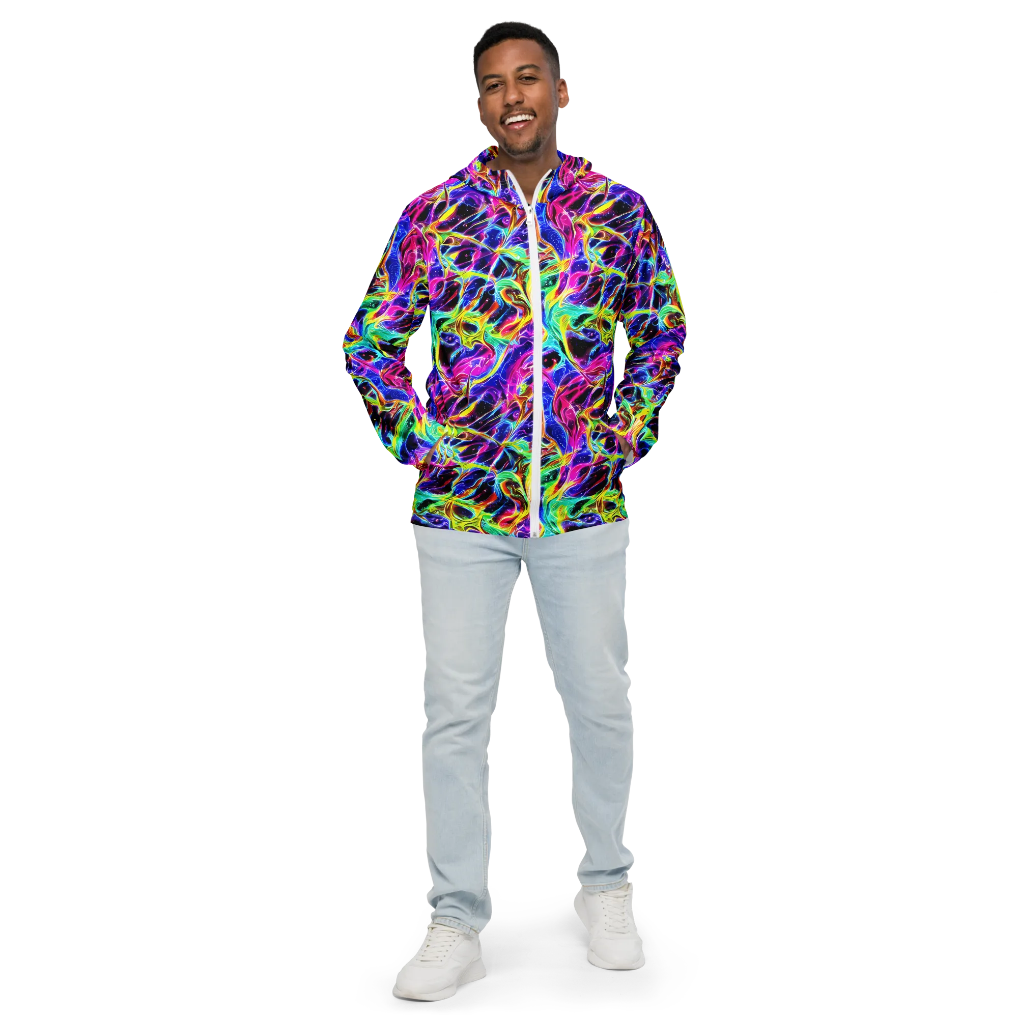 Galaxy On Fire on Men's Windbreaker — Front