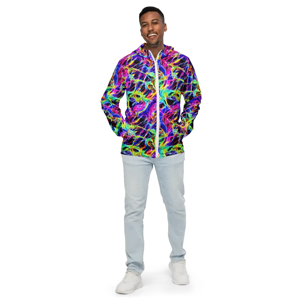 Galaxy On Fire on Men's Windbreaker — Front
