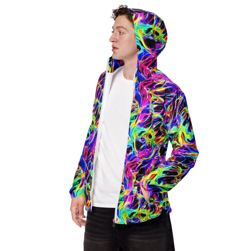 Galaxy On Fire on Men's Windbreaker — Left Front
