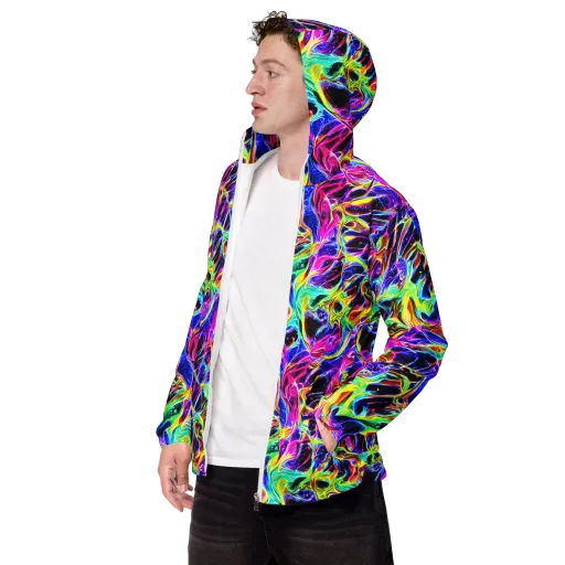 Galaxy On Fire on a Men's Windbreaker
