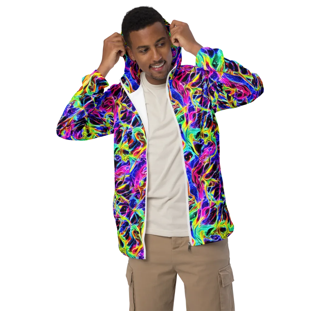 Galaxy On Fire on Men's Windbreaker — Front