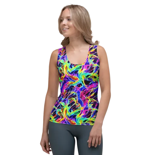 Galaxy On Fire on a Women's Tank Top