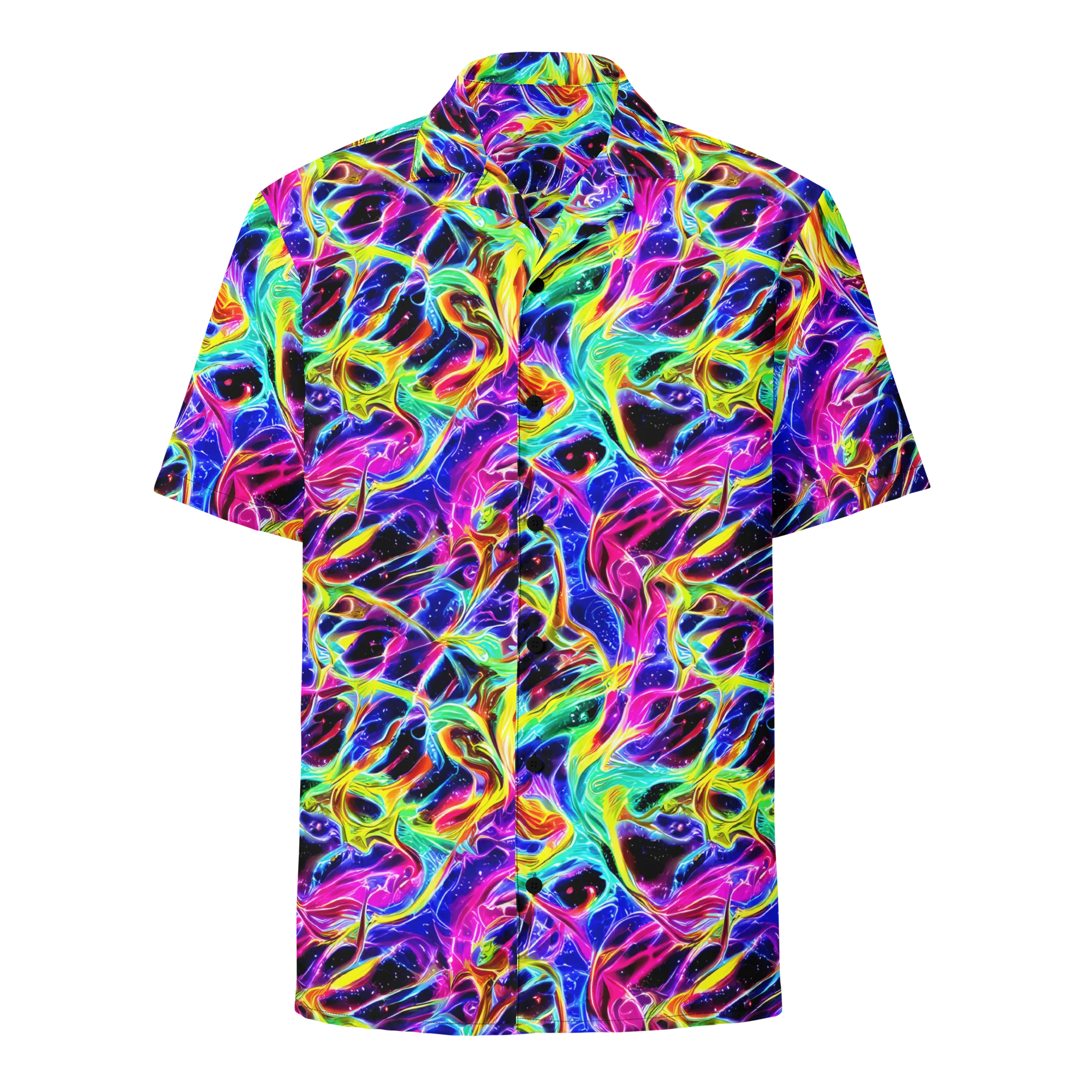 Galaxy On Fire on Button Shirt — Front