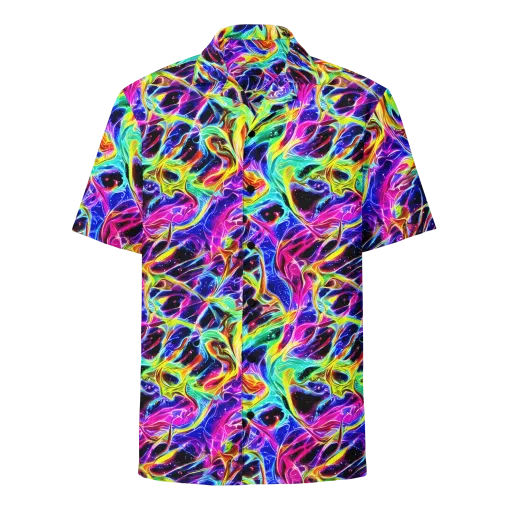 Galaxy On Fire on a Button Shirt