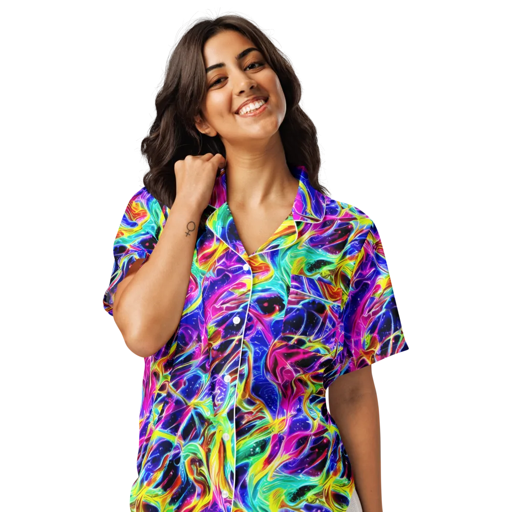 Galaxy On Fire on Women's Short Sleeve Pajama Top — Front