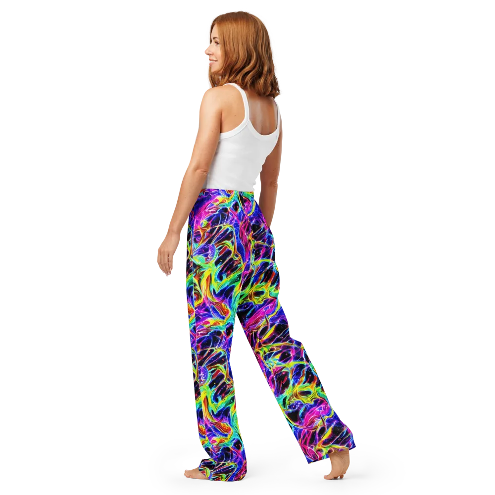 Galaxy On Fire on Women's Pajama Pants — Back