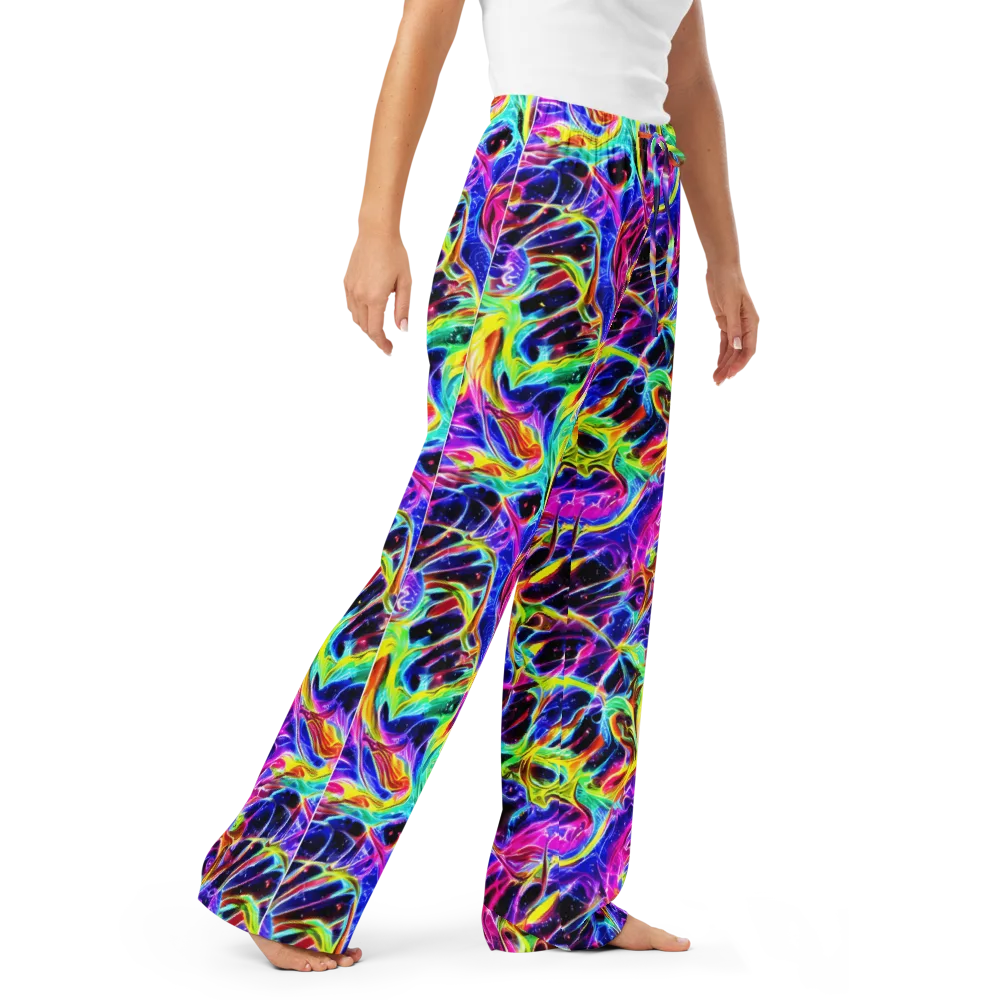 Galaxy On Fire on Women's Pajama Pants — Right Front