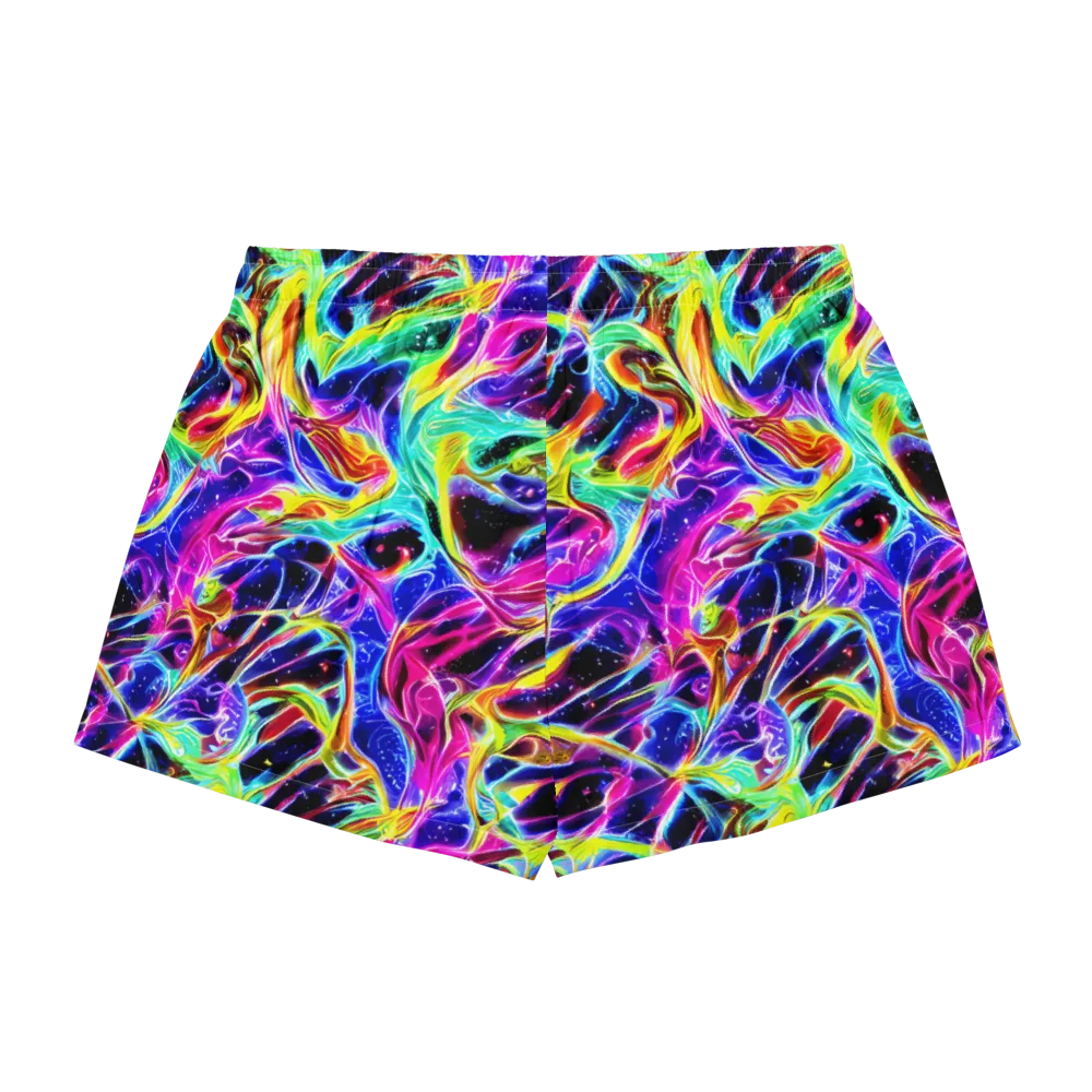 Galaxy On Fire on Women's Pajama Shorts — Back