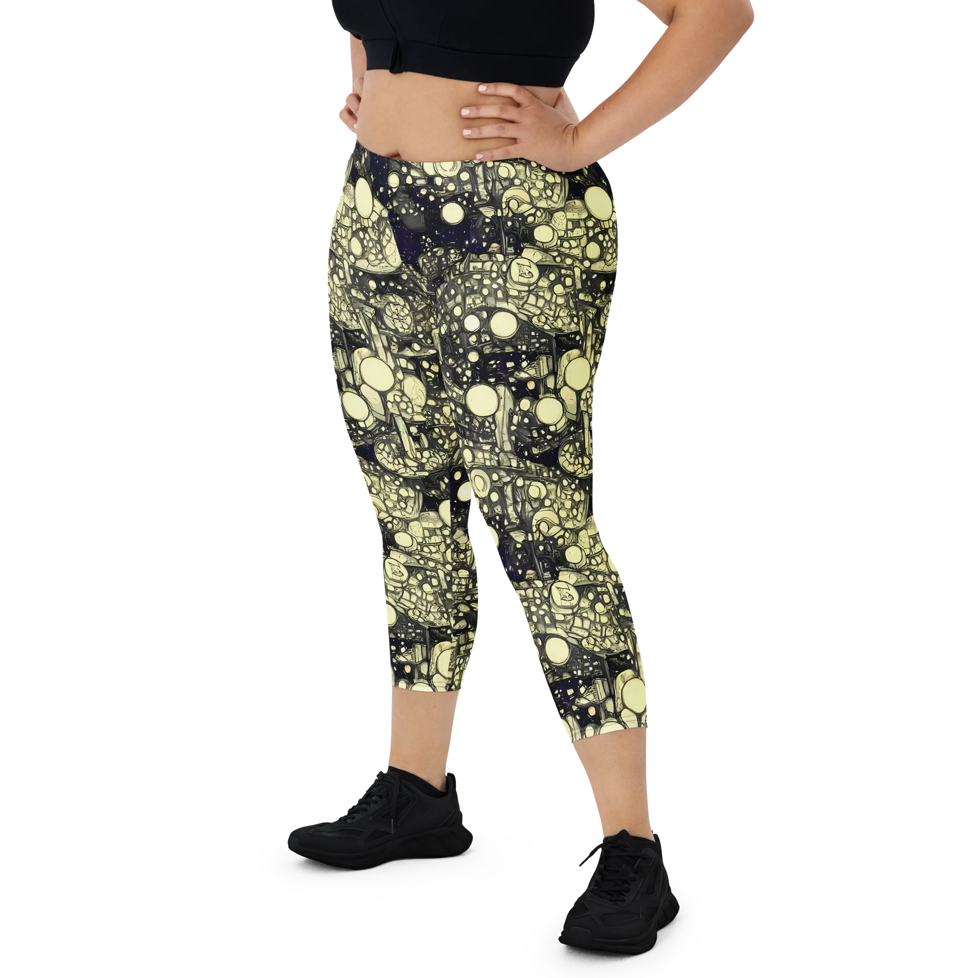 Nocturne Matrix on Capri Leggings — Front