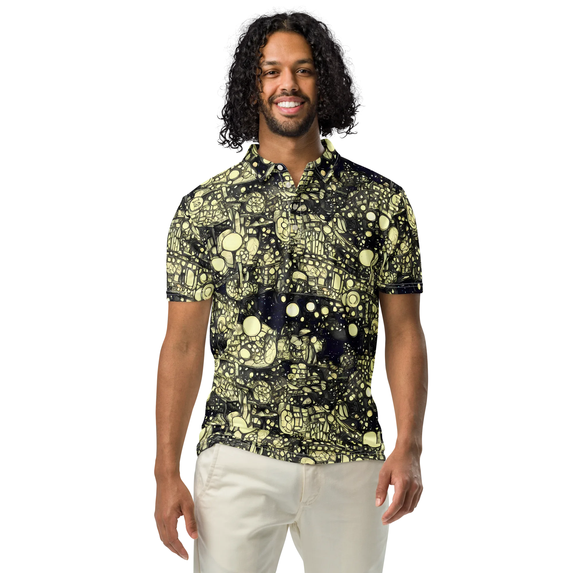 Nocturne Matrix on Men's Slim Fit Polo Shirt — Front