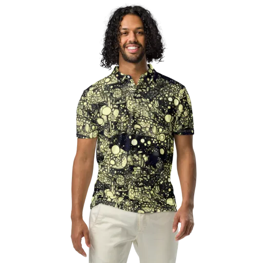 Nocturne Matrix on a Men's Slim Fit Polo Shirt