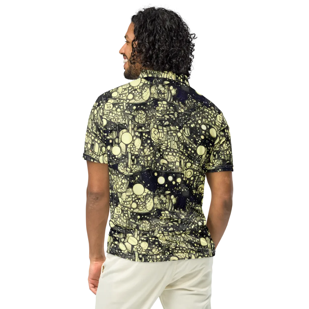 Nocturne Matrix on Men's Slim Fit Polo Shirt — Back