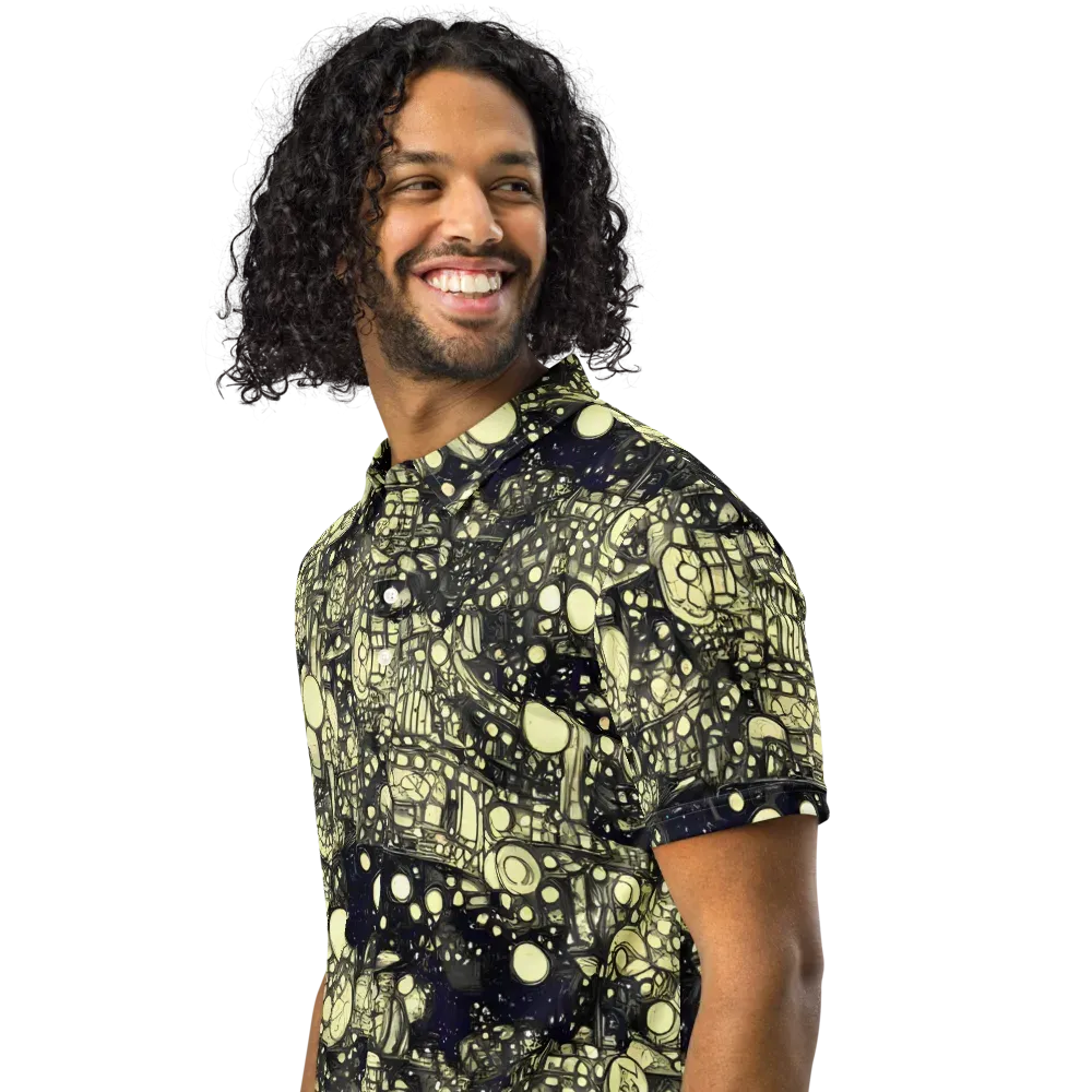 Nocturne Matrix on Men's Slim Fit Polo Shirt — Left Front