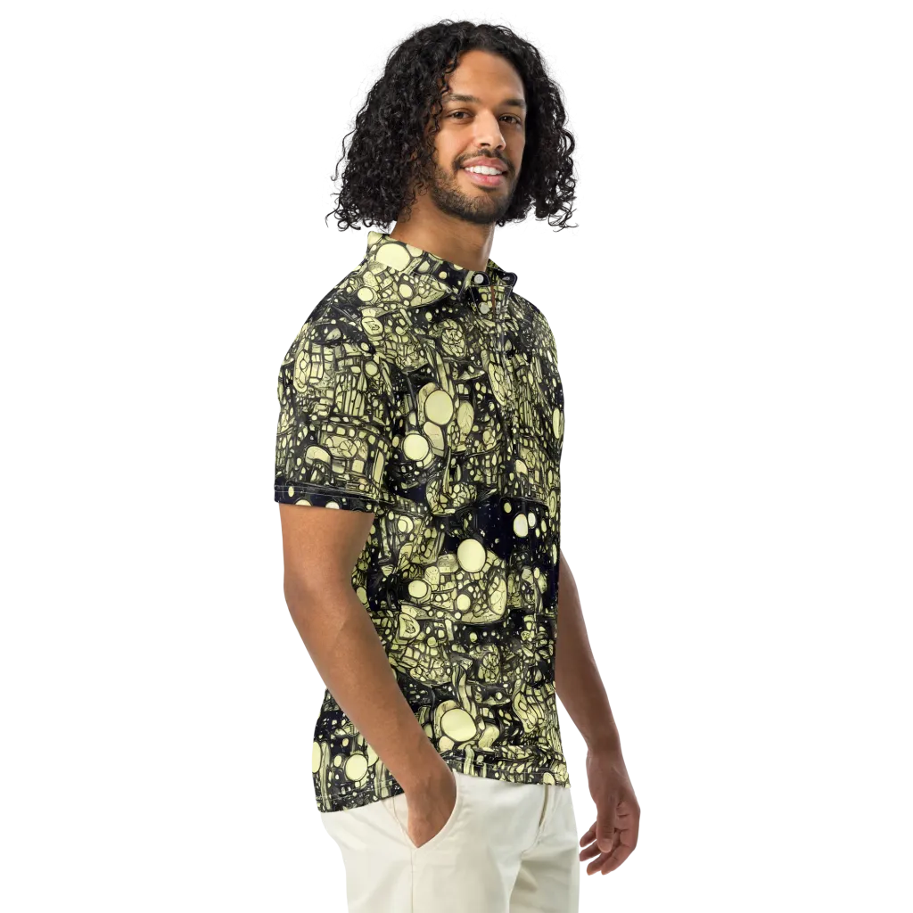 Nocturne Matrix on Men's Slim Fit Polo Shirt — Right Front