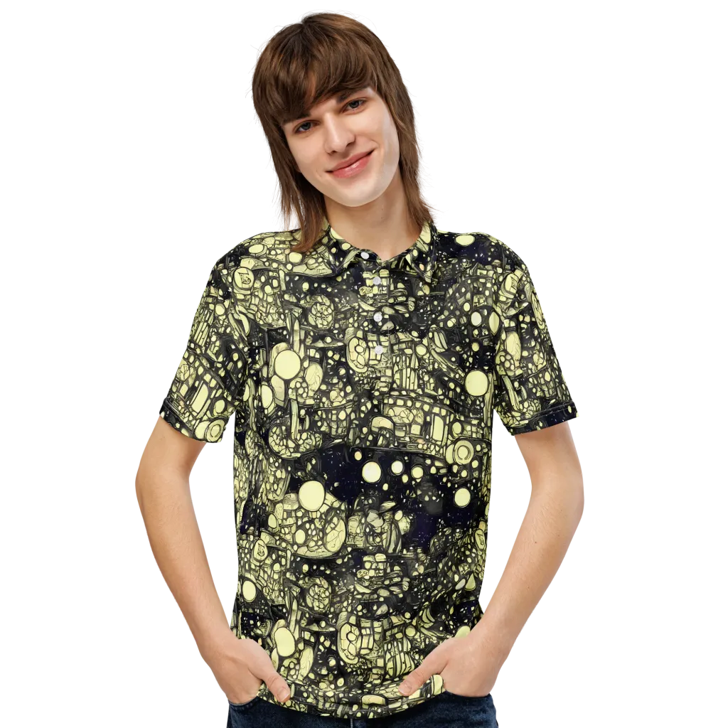 Nocturne Matrix on Men's Slim Fit Polo Shirt — Front
