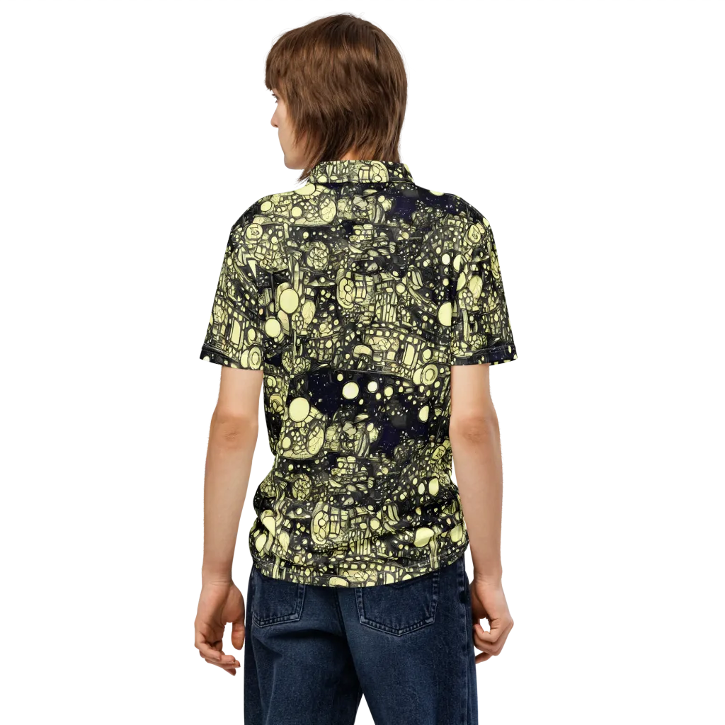 Nocturne Matrix on Men's Slim Fit Polo Shirt — Back