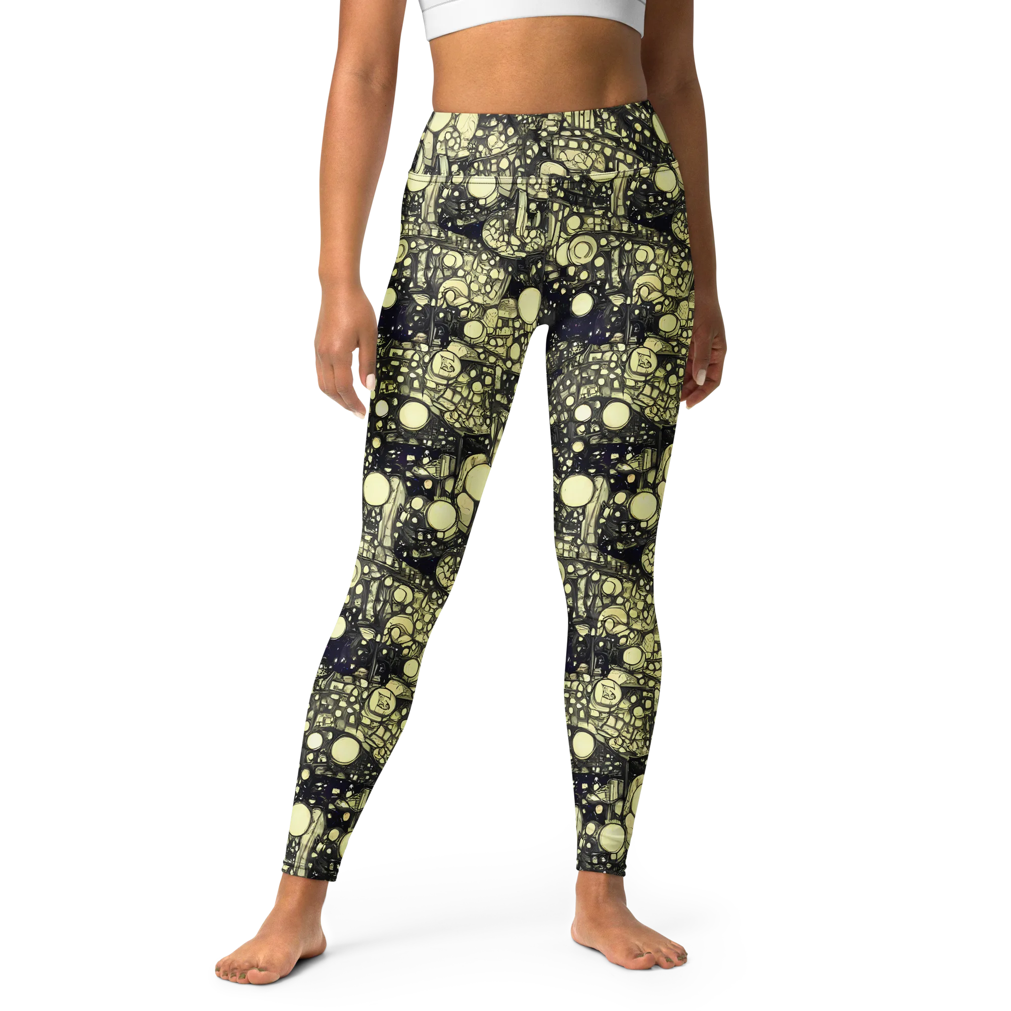 Nocturne Matrix on Yoga Leggings — Front