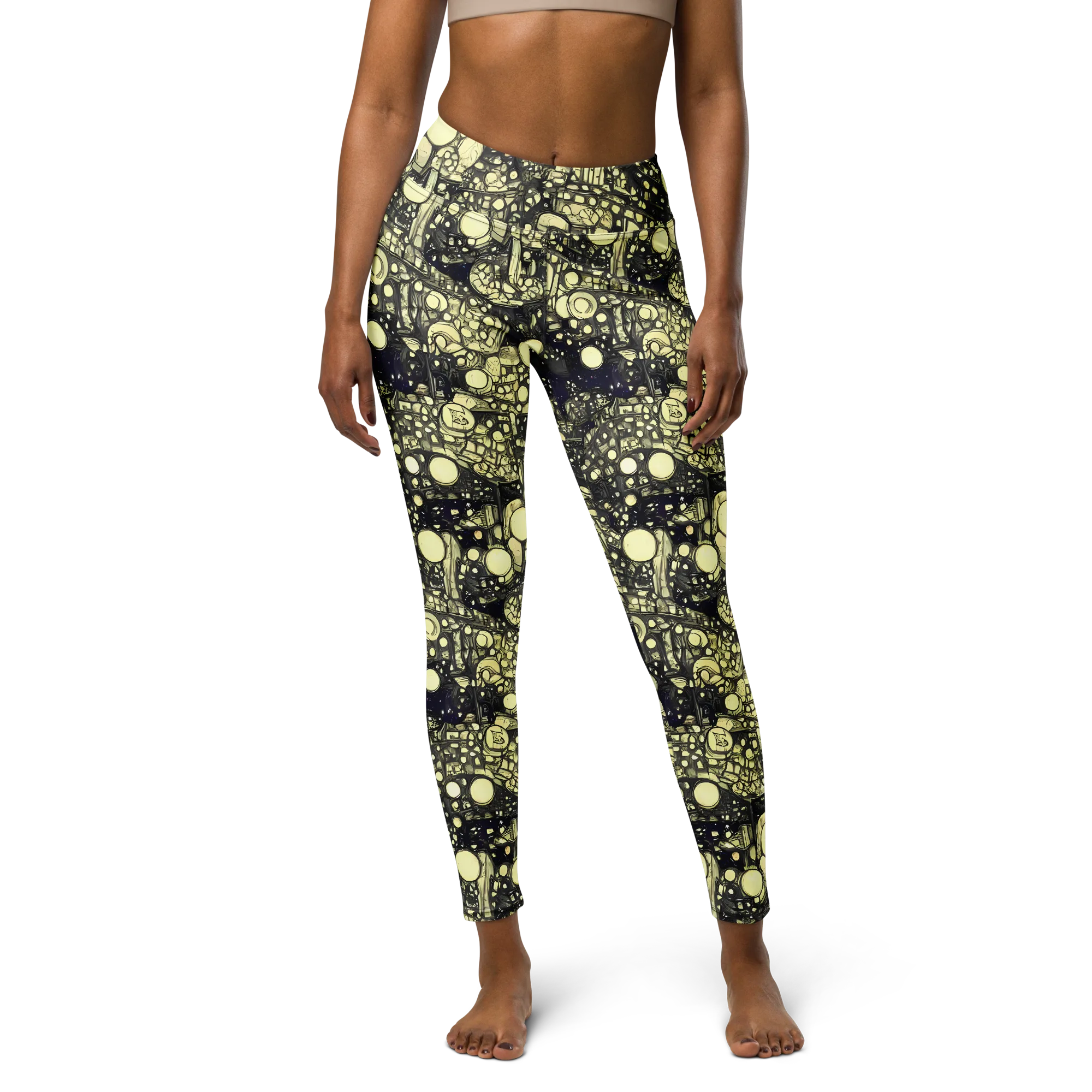 Nocturne Matrix on Yoga Leggings — Front