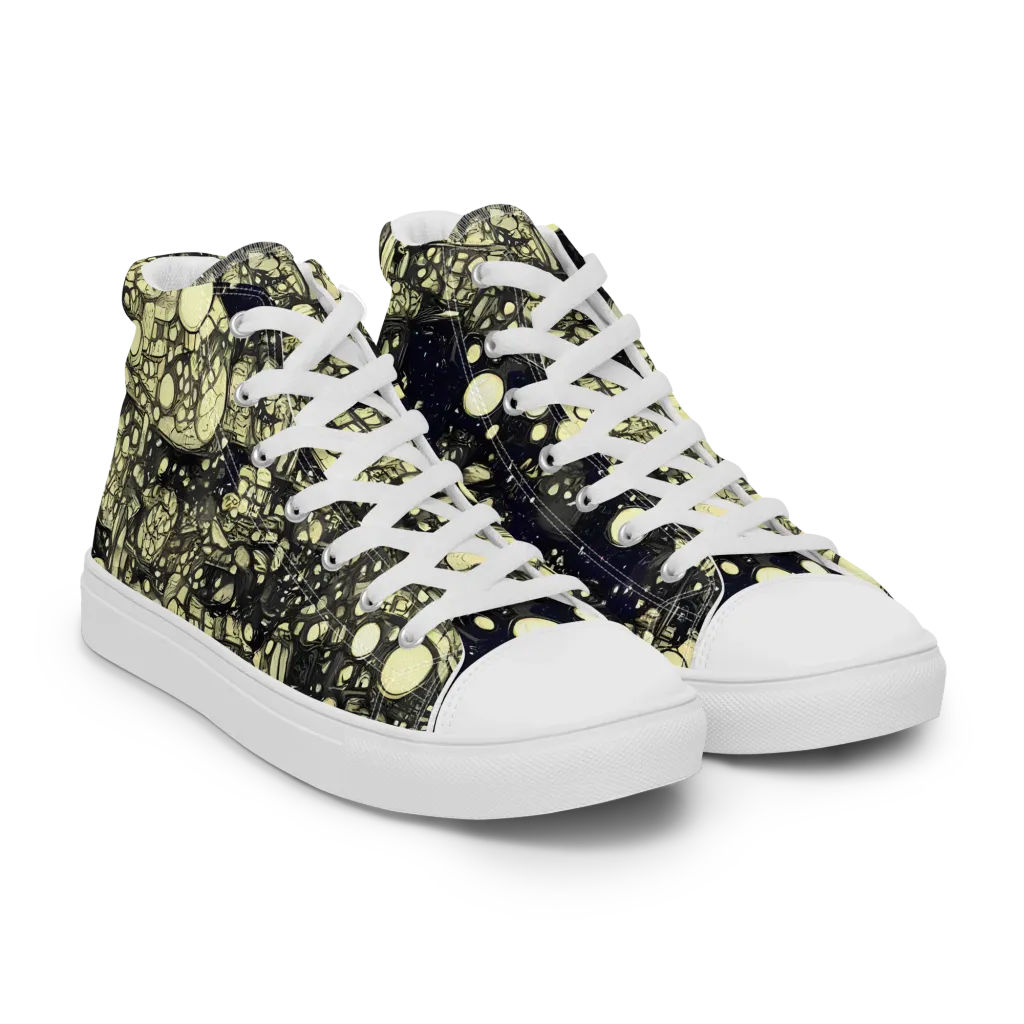 Nocturne Matrix on Men's High Top Canvas Shoes — Right Front