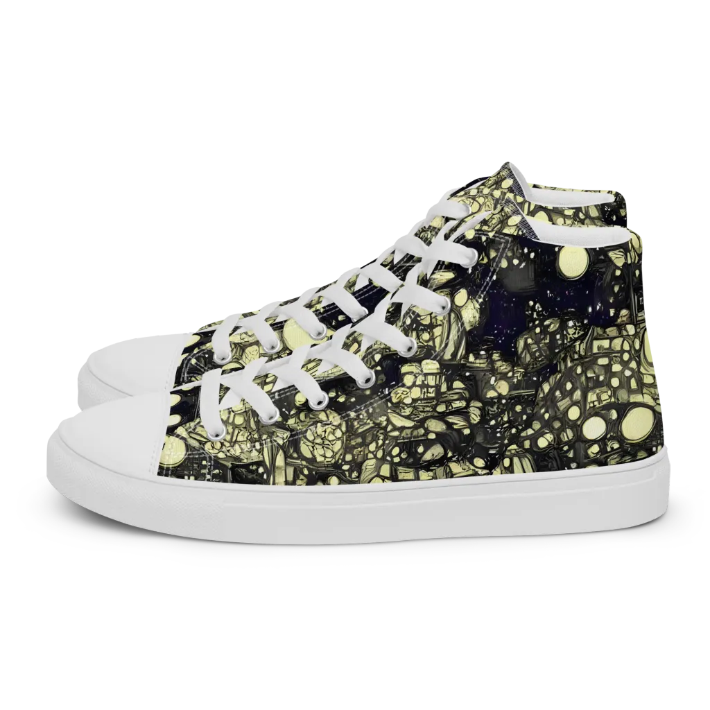 Nocturne Matrix on Men's High Top Canvas Shoes — Left